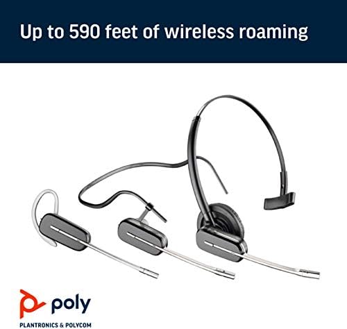 פולי סווי 440 אלחוטי דקט אוזניות-להמרה-תואם כדי להתחבר למחשב שלך / מק-עובד עם צוותי , זום, שחור