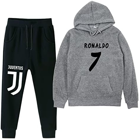 Koniee Kids Cristiano Ronaldo Superover קפוצ'ון ומכנסי טרנינג מגדיר אימונית 2 חלקים חליפת סווטשירט סוודרים מזדמנים