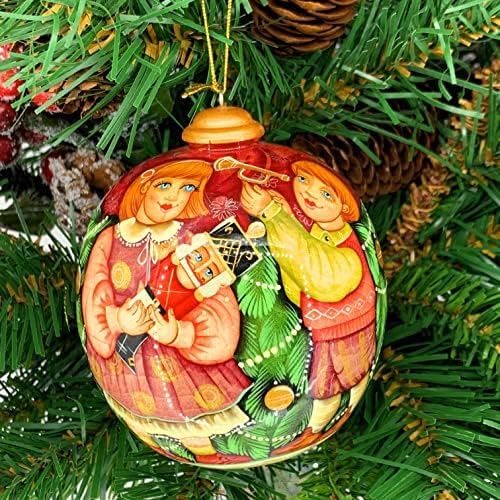 קישוטי עץ חג המולד תלויים ילדי כדור &מגבר; ד מפצח אגוזים 3,54 קישוט כדור חג המולד מגולף & מגבר; צבוע על ידי אומנים רוסים מסנט.חג