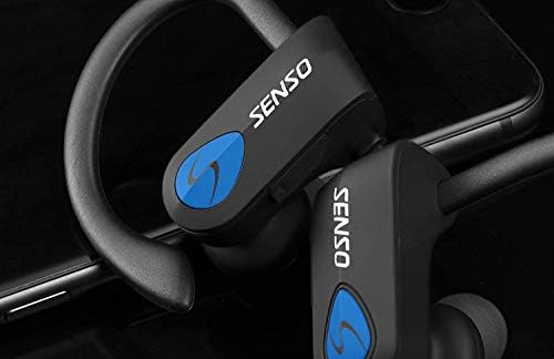 אוזניות Senso Bluetooth, אוזניות הספורט האלחוטיות הטובות ביותר עם מיקרופון IPX7 אטום מים STEREO STEREO אטומי זיעה לאוזניות