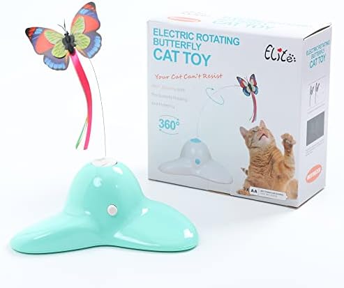 18 חבילה חתול צעצועי אינטראקטיבי פרפר חתול צעצוע אוטומטי חשמלי מסתובב חתלתול צעצועים, כיף פאזל חתול צעצועי מקורה