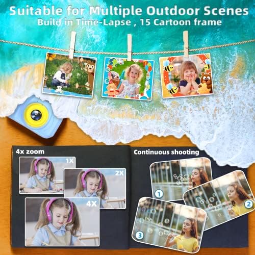 מצלמת Miiulodi Kids עבור בנים מצלמה אטומה למים לילדים 1080p וידאו מתחת למים מצלמות דיגיטליות יום הולדת פעוט