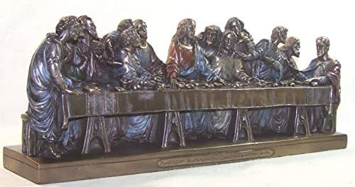 ארהב 14.25 אינץ 'הסעודה האחרונה פסל ברונזה יצוק קר, לאונרדו דה וינצ'י