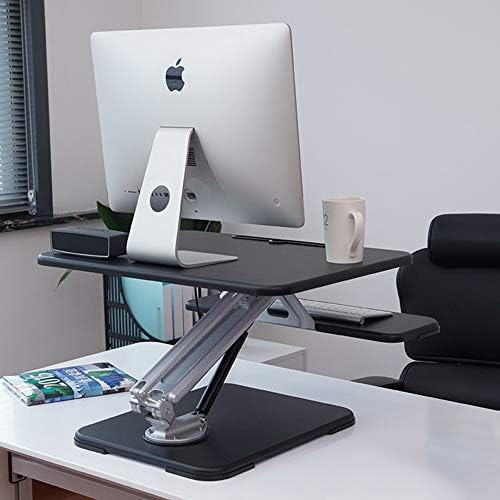 גובה מתכוונן שולחן עבודה תחנת עבודה,צג מעמד מעלית מחשב שולחן מחשב משכים מסך שיפור שולחן עבודה מעלית תצוגת הרכבה-לבן