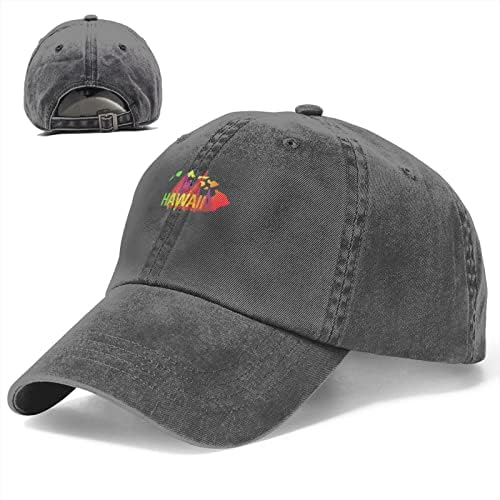 כובע בייסבול כותנה הוואי-איס-אהבה אבא כובע מתכוונן משאית פולו יוניסקס סגנון שחור שחור