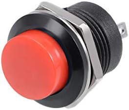 UXCELL 5 יחידות, 16 ממ רגע אדום לחצן לחצן כפתור עגול R13-507 SPST 1 NO