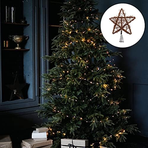 עץ כוכב ראטאן גנרי טופר טופר עץ חג המולד כוכב טופר לקישוט עץ חג המולד דקור מסיבות