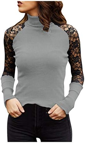 חולצות תחרה חלולות של נשים שרוול ארוך שרוול ארוך מתאימות לחולצות צווארון גולף עסק