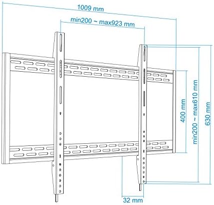 TioreQ LP41130F-B קיר קבוע הרכבה לקיר לצג/טלוויזיה/LED בין 60 ל- 100 אינץ