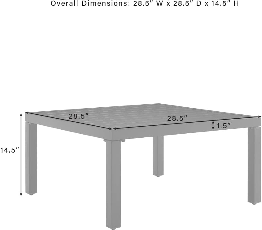 ריהוט קרוסלי CO6321-MB PIERMONT שולחן קפה חתך חיצוני, מט שחור