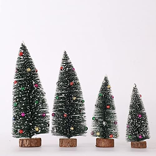 פלאק זכוכית צבועה חג המולד DIY DEKTOP מיני עץ חג המולד עץ עץ עץ חג המולד מיני עיצוב בית קטן