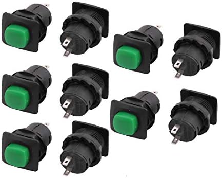 חדש LON0167 10 יחידות 3A AC125V / 1.5A AC250V כפתור כפתור אטום למים מתג נעילה עצמית סוג פלסטיק ירוק (10 Stücke 3a Aс125_V /