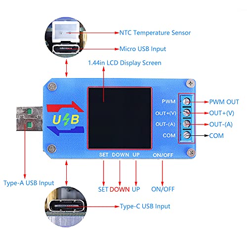 5V USB Multi-Puncting Meter LCD מתח מתח מתח סוללה בודק סוללה