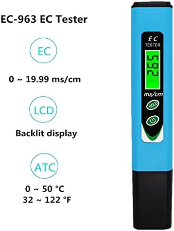 WDBBY דיגיטלי EC Tester עם תאורה אחורית ATC מוליכות כלי מדידת איכות מים לאקווריום בריכת שחייה