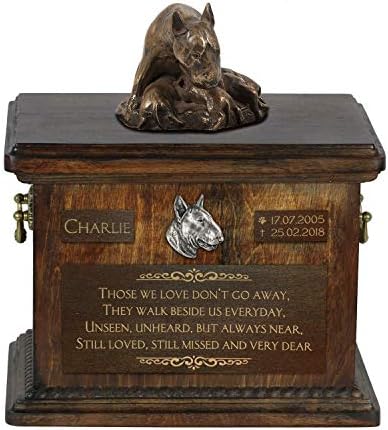 בול טרייר אמא 2, כד עבור כלב אפר זיכרון עם פסל, לחיות מחמד של שם וציטוט-ארטדוג אישית