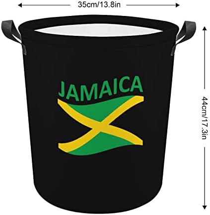 דגל של ג ' מייקה כביסה סל עם ידיות עגול מתקפל כביסת אחסון סל לחדר שינה אמבטיה
