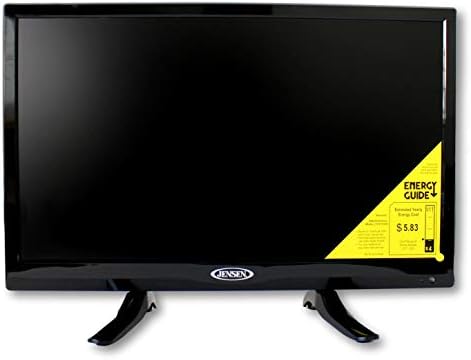 JENSEN JTV1917DVDC 19 אינץ 'RV LCD LED טלוויזיה עם נגן DVD לבנייה, ביצועים גבוהים רחבים 16: 9 פאנל LCD, רזולוציה 1366 x 768,