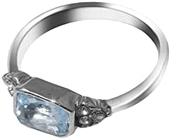 טבעת תכשיטים טבעת שמיים מעורבים תכשיטים זירקון בהירים לנשים טבעות טבעות כחולות באבן