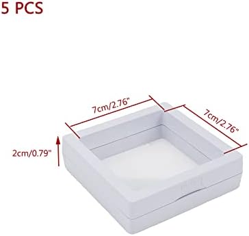 Kumgrot 5 PCS 3D 3D תצוגה צפה מארז 2.75 אינץ 'תיבת אחסון תכשיטים של PE עם מסגרת מתלה קופסת דחיפה, עבור מטבעות אתגר AA מדליונים