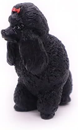 1½ פודל שחור גבוה שרף שרף כלב צלמיות - אמנות חיה אספנית - יד מיניאטורית עשויה ועיצוב שולחן חיות מחמד צבוע מושלם