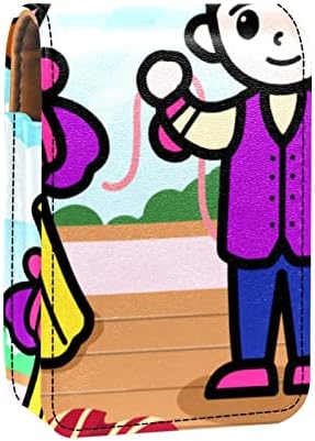 אוריואקאן מיני איפור תיק עם מראה, מצמד ארנק מעוור שפתון מקרה, קריקטורה ילדה ושמלה