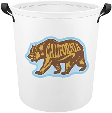 קליפורניה דוב גדול כביסה סל סל תיק כביסה עם ידיות עבור מכללת במעונות נייד