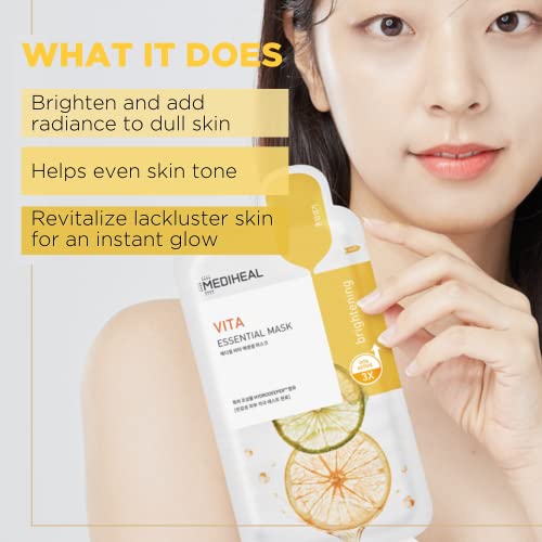 בינוני הטוב ביותר קוריאני גיליון מסכת-ויטה חיוני פנים מסכת 4 גיליונות ויטמין מסכת עבור כל סוגי העור החלקת הידוק