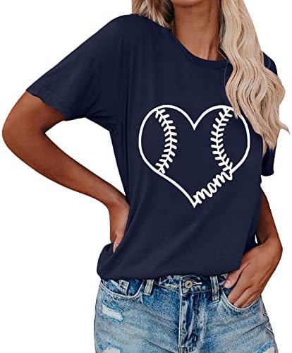 נשים עובדות צמרות, טיז גרפי בייסבול חמוד בייסבול מודפס קיץ שרוול קצר חולצה חולצת ספורט מזדמנים