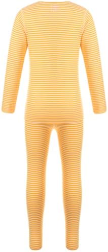 בנות Doomiva בנים תרמיות ארוכות ג'ונס קבעו תלבושות תחתונים תרמיות חולצות פס עם חותלות 2 יחידות סט חם