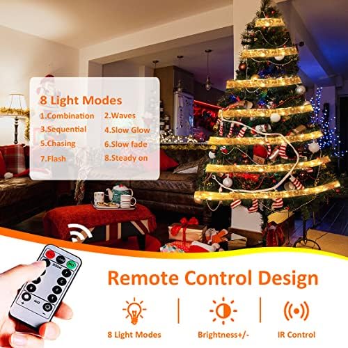 אורות סרט חג המולד של HSVUIVT אורות פיות סרטים 40ft עם נמל USB 100 אורות פיות חג המולד עם מרחוק וטיימר לעץ