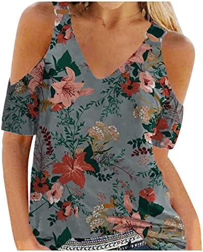 נשים קיץ חולצות מתגנדר מזדמן קר כתף קצר שרוול עם צווארון טי טוניקת חולצות רופף דולמן חולצה למעלה