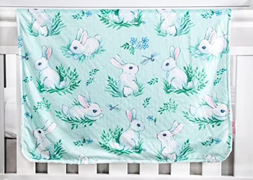 טוטס טוטס שמיכה לתינוקות מינקי - ארנבות נענע, 40 x 29 אינץ 'לבן