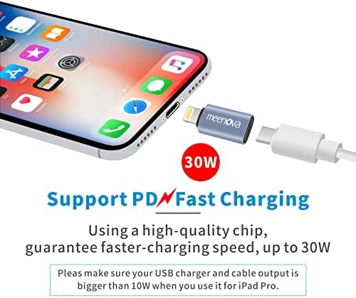 תואם ל- USB-C עד 8 סיכה PD מתאם טעינה מהירה לאייפון 14 פלוס 13 Pro Max Mini 12 11, 30W 27W