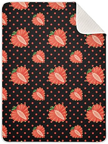 Cataku Polrawberry Polka Dot שמיכה לתינוקות לבנים בנות כותנה שמיכות פעוטות מיטות זורקות שמיכת תינוק רכה וקבלה רכה