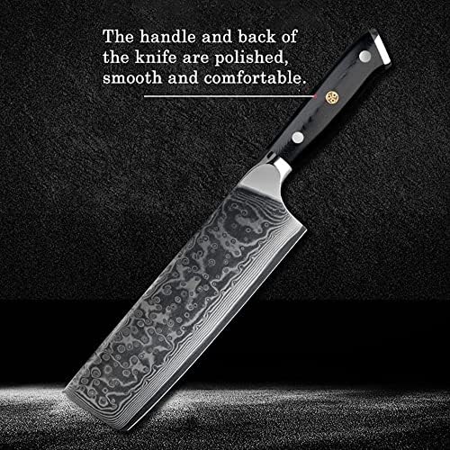 סכין סט, 6 יחידות סכיני מטבח סט דמשק פלדת להב יפני סכין שף שירות פירות חיתוך בשר קליבר גרם 10 ידית מטבח סכין סט