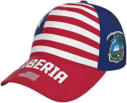 ליבריה דגל ליבריה בייסבול כובע 3 ד מלא הדפסת למבוגרים יוניסקס מתכוונן כובע כדורגל פטריוטי כובעים