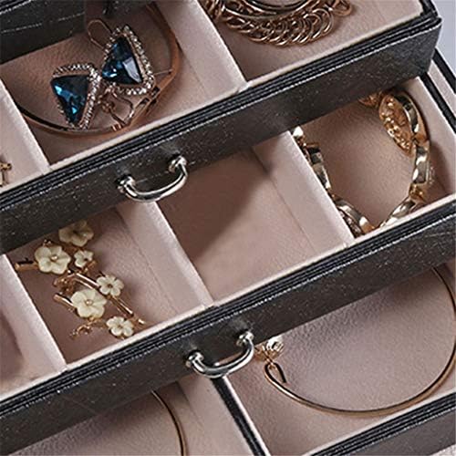 GSDNV קופסת תכשיטים עם קיבולת גדולה עם חמש שכבות קופסה קוסמטיקה קופסה קופסה תכשיטים רב שכבות קופסת אחסון תכשיטים
