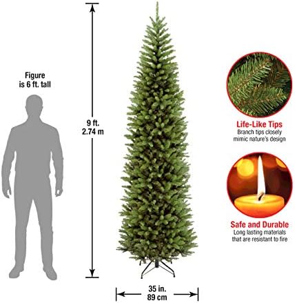 חברת העץ הלאומית המלאכותית עץ חג המולד רזה, ירוק, קינגסווד אשוח, כוללת מעמד, 9 רגל