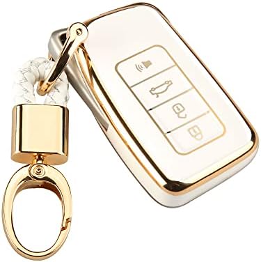 עבור כיסוי FOB מפתח Lexus, כיסוי הגנה מלאה של TPU, מחזיקי מפתחות זהב, עבור Lexus RX הוא ES GS LS NX RS GX LX RC LC SMART
