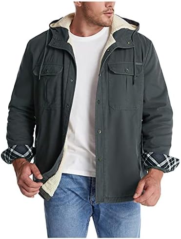 מעילי ymosrh לגברים אופנה בחורף חורף ז'קט עבה מעיל מעיל מעיל חצוצני כפתורים דקים מעילי חולצה מעילי חולצה
