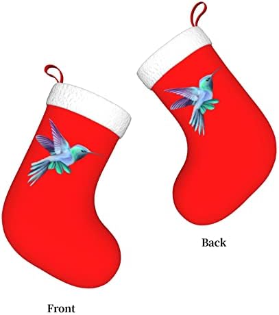 Cutedwarf Hummingbird Christma Stockings חג המולד קישוטי עץ גרביים לחג המולד למסיבות חג חג המולד 18 אינץ '