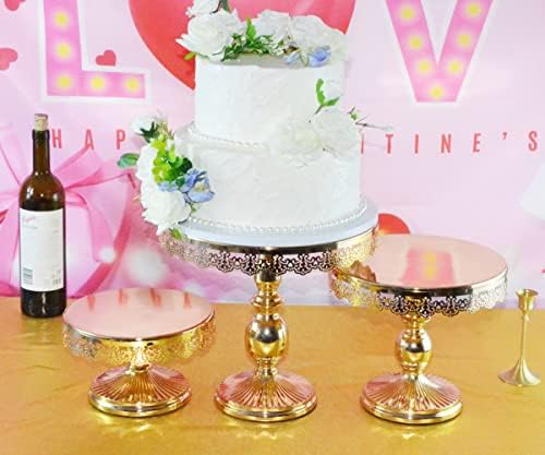דוכן עוגת סט קינוח שולחן מתכת עוגת עומד דוכן תצוגת הקאפקייקס לחתונה מסיבת יום הולדת וכו'.