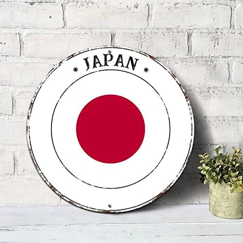 דגל יפן מתכת פח פח פח וינטג 'בסגנון אלומיניום זר זר מתכת שלט קיר אמנות תלייה תפאורה חלודה חרט