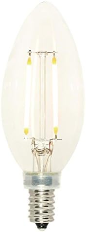 תאורת ווסטינגהאוס שקופה 5059100 שווה ערך 25 וואט ב11 נימה ניתנת לעמעום עם בסיס מנורה, 1 ספירה