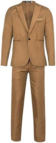 אנשי תפיסה מתאימים להתאמה רגילה 2 חלקים, ז'קט אופנה ומכנסיים קביעת צווארון צעיף סולידי חליפת כפתור אחת לעסקים פורמליים
