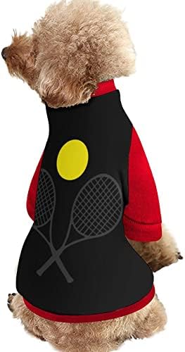 מחבט טניס מצחיק הדפסת כדור דפיסת חיית מחמד עם סרבל סוודר פליס לכלבים עם עיצוב