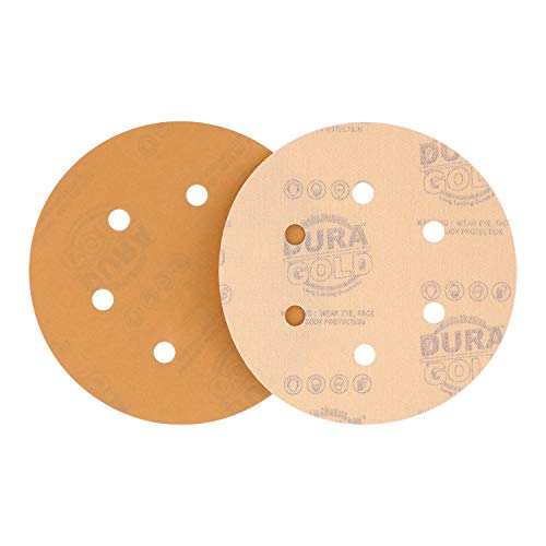 Dura-Gold 1000 Grit 6 דיסקים של נייר זכוכית, דפוס 6 חור ו 6 צלחת גיבוי של וו וולאה DA