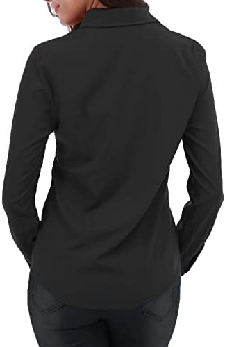 ג ' מולי נשים של בסיסי כפתור למטה חולצות ארוך שרוול בתוספת גודל פשוט למתוח פורמליות מקרית חולצה חולצה