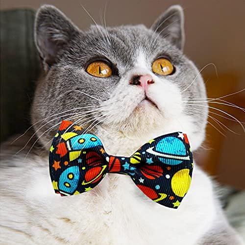 2 מארז חתול צווארון עם עניבת פרפר, קיטי חתלתול בטיחות הבדלני צווארון עם פעמונים