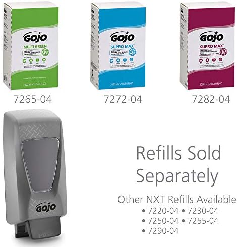 GOJO PRO TDX 2000 מתקן סבון יד בסגנון דחיפה, אפור, עבור 2000 מל GOJO PRO TDX ניקוי יד כבד או מילוי סבון-7200-01